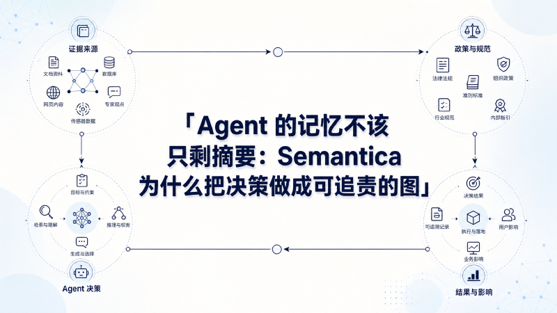 Featured image of post Agent 的记忆不该只剩摘要：Semantica 为什么把决策做成可追责的图