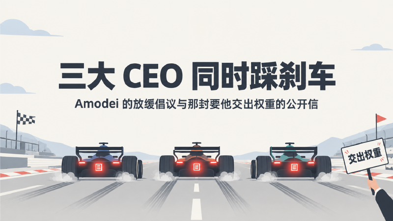 Featured image of post 三大 CEO 同时踩刹车：Amodei 的放缓倡议，与那封要他交出权重的公开信