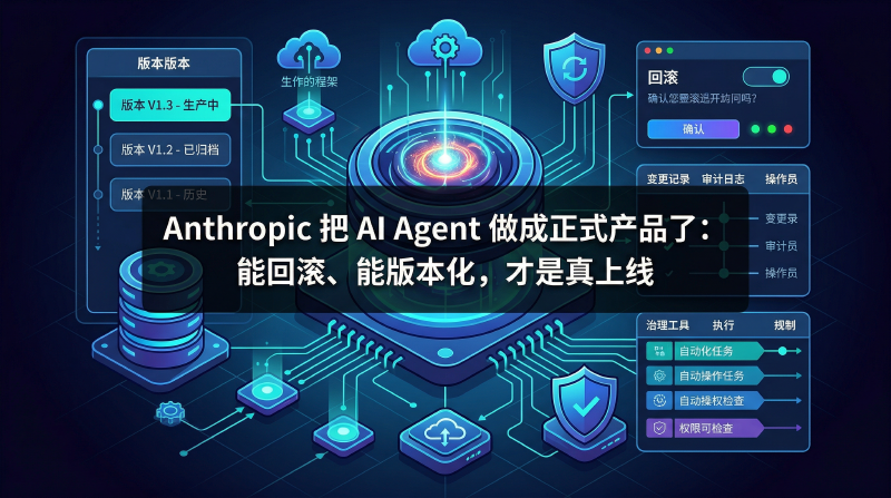 Featured image of post Anthropic 把 AI Agent 做成正式产品了：能回滚、能版本化，才是真上线