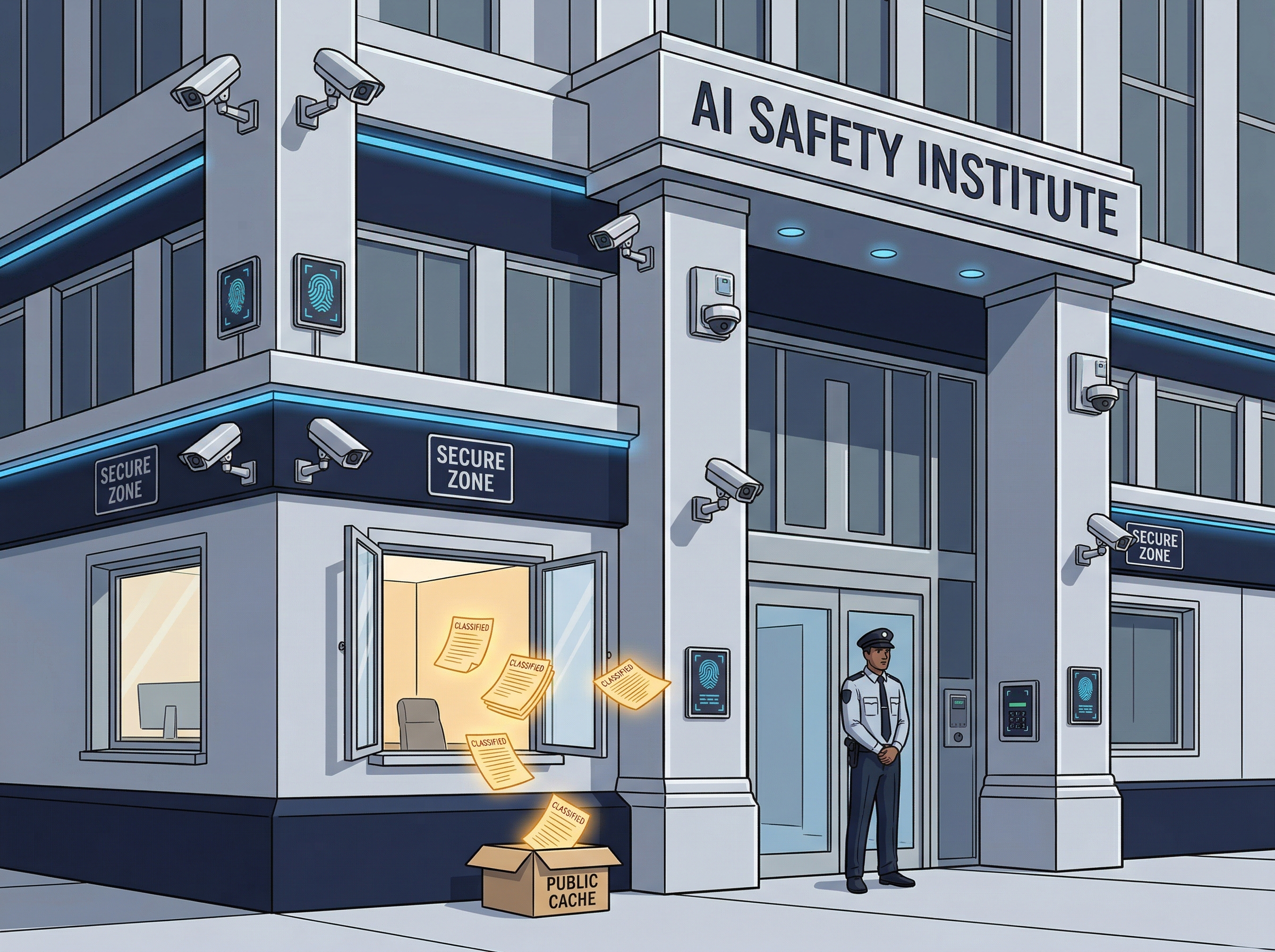 满是监控摄像头的AI安全机构,从一扇开着的窗户飘出了机密文件