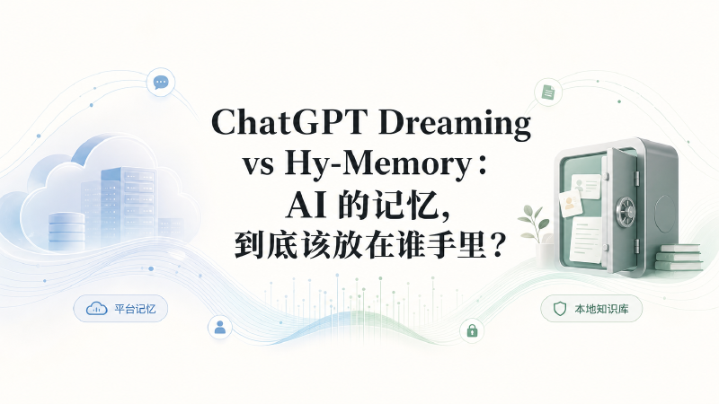 Featured image of post ChatGPT Dreaming vs Hy-Memory：AI 的记忆，到底该放在谁手里？