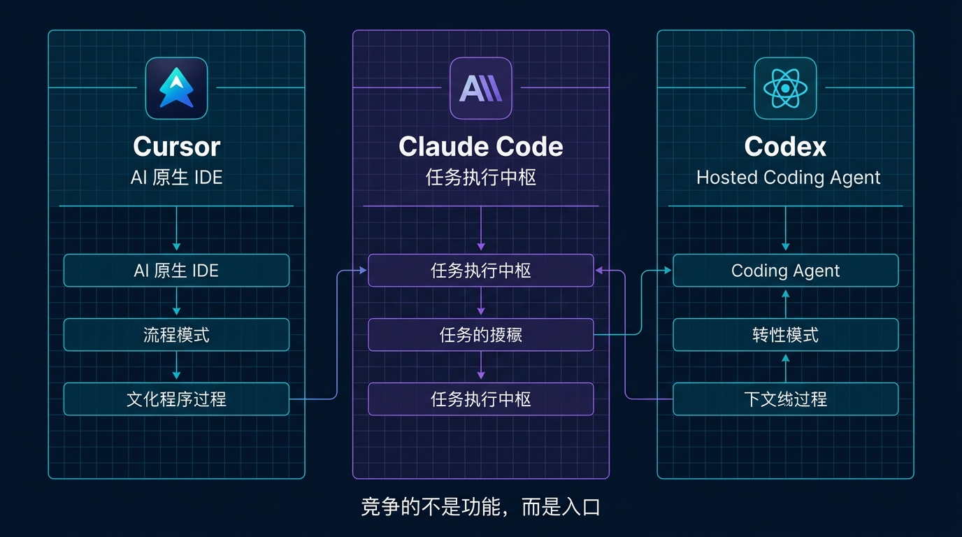Cursor、Claude Code、Codex 的定位分化