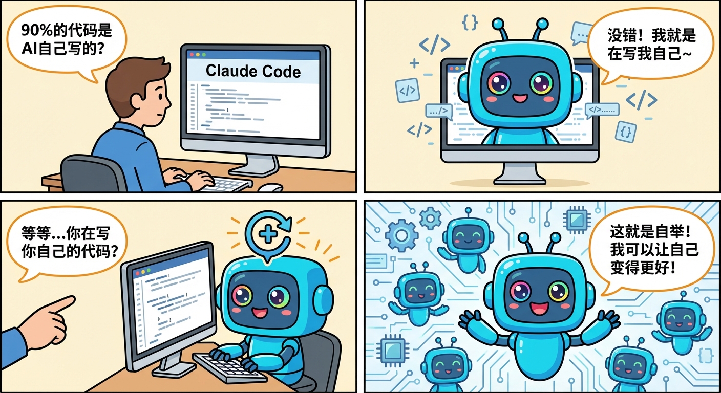 AI自举概念漫画