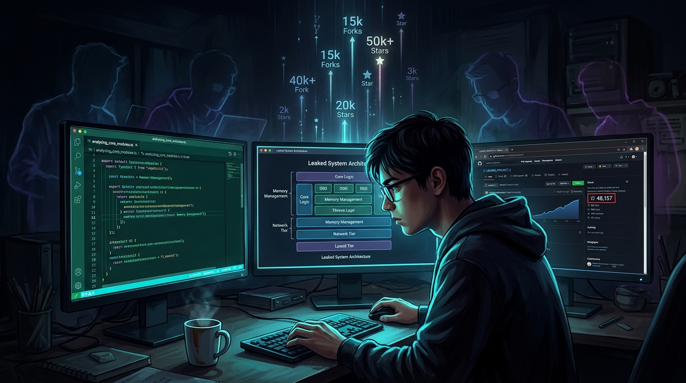 开发者深夜分析泄露源码：多屏显示架构图与 GitHub 星标飙升