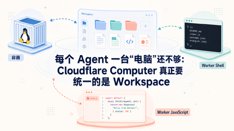 Featured image of post 每个 Agent 一台“电脑”还不够：Cloudflare Computer 真正要统一的是 Workspace
