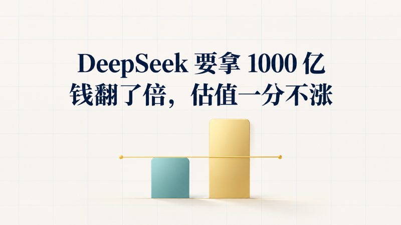 Featured image of post DeepSeek 要拿 1000 亿：钱翻了倍，估值一分不涨