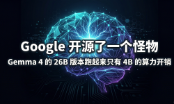 Featured image of post Google 开源了一个怪物：Gemma 4 的 26B 版本跑起来只有 4B 的算力开销