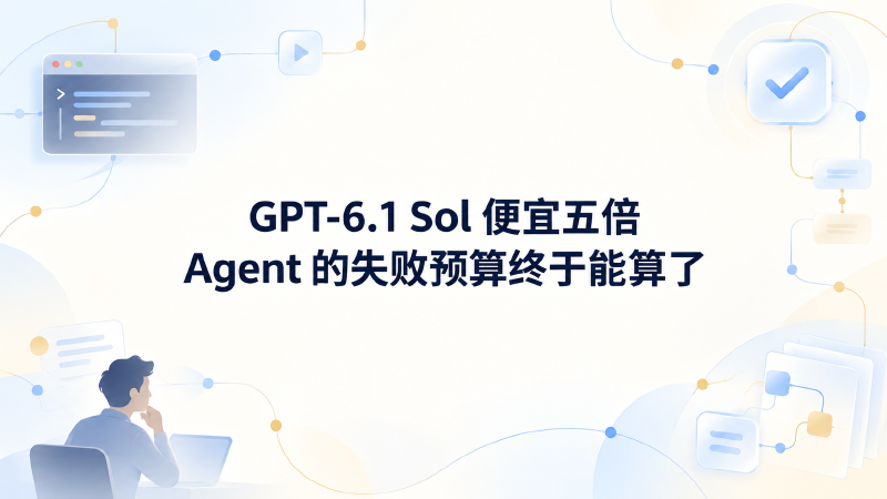 Featured image of post GPT-6.1 Sol 便宜五倍，Agent 的失败预算终于能算了