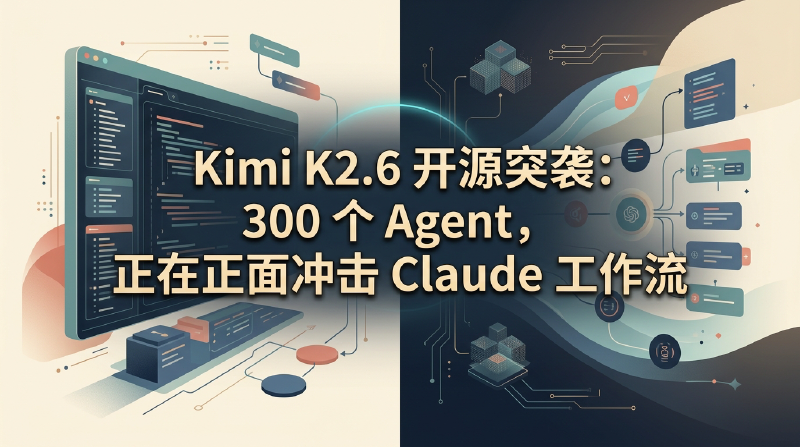 Featured image of post Kimi K2.6 开源突袭：300 个 Agent，正在正面冲击 Claude 工作流
