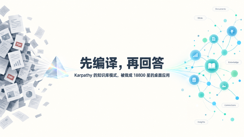 Featured image of post 先编译，再回答：Karpathy 的知识库模式，被 llm_wiki 做成了 18800 星的桌面应用