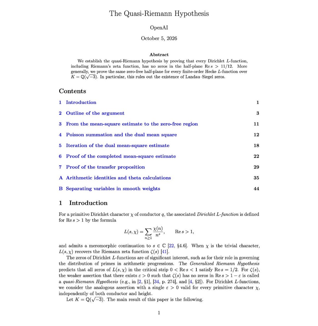 Levent Alpöge 在 X 上评价准黎曼假设结果(截图来自 Latent Space 报道)