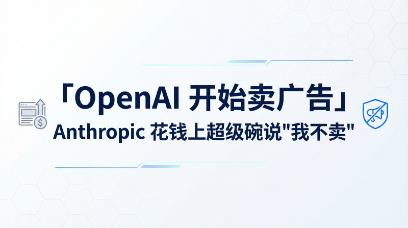 Featured image of post OpenAI 开始卖广告，Anthropic 花钱上超级碗说"我不卖"