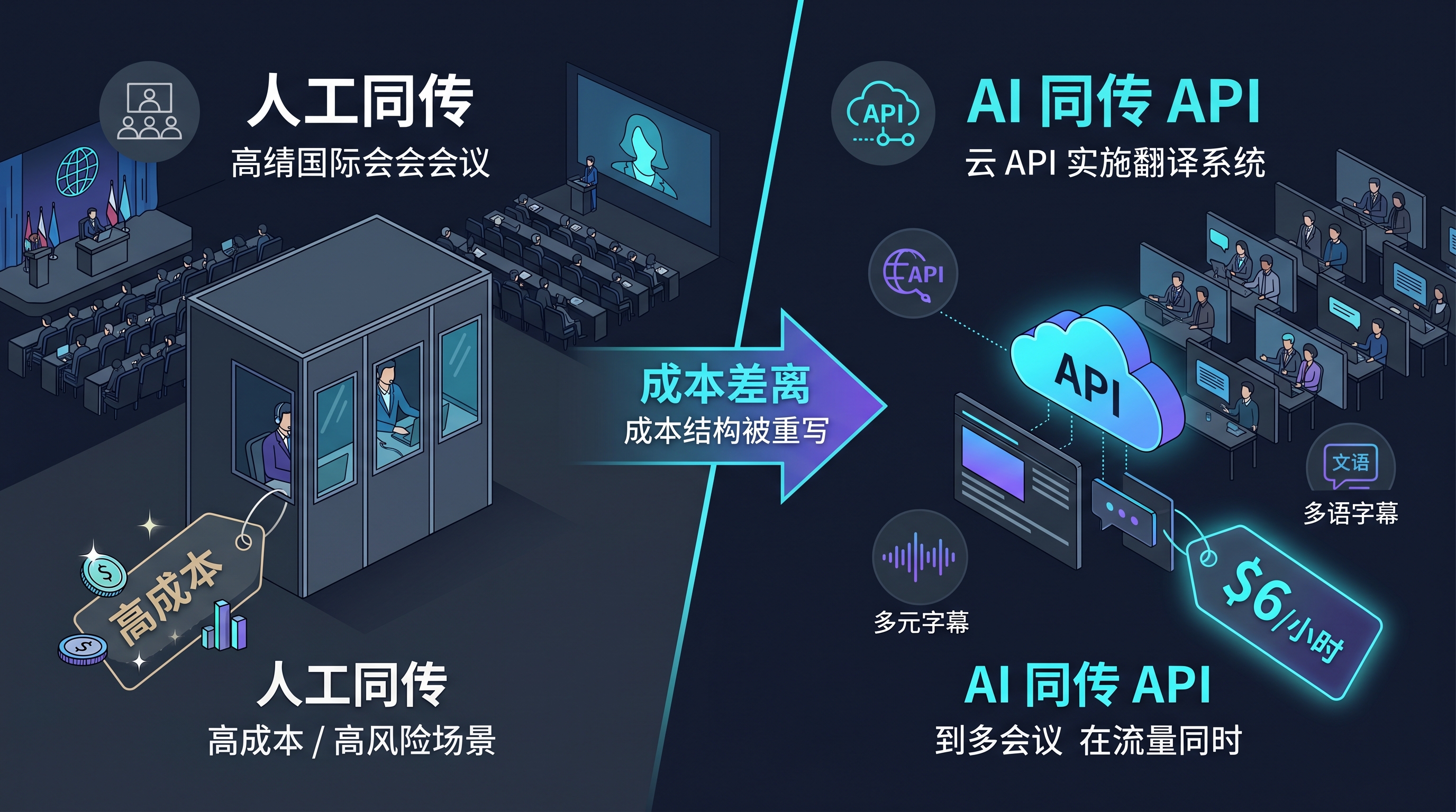 AI 同传 API 对人工同传的成本冲击