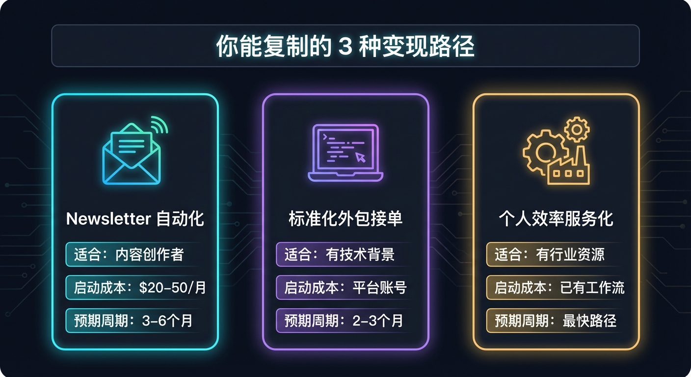 三种可复制的 OpenClaw 变现路径:Newsletter自动化、标准化外包接单、个人效率服务化