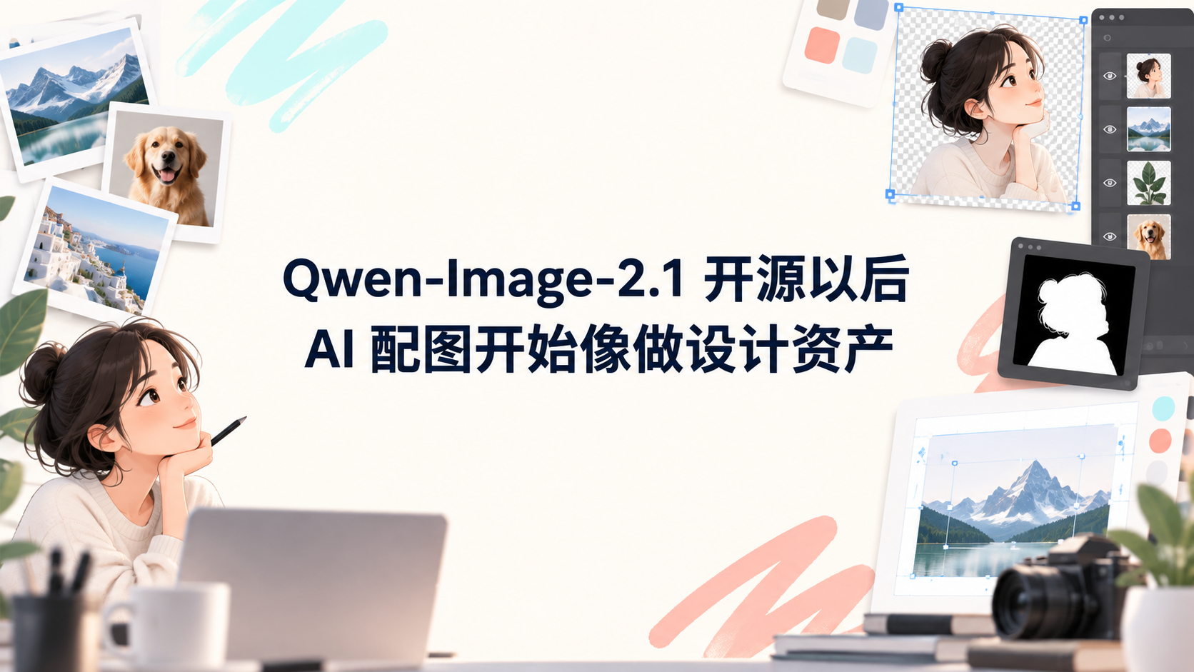 浅色工作台上的透明图层、参考图和局部编辑工具