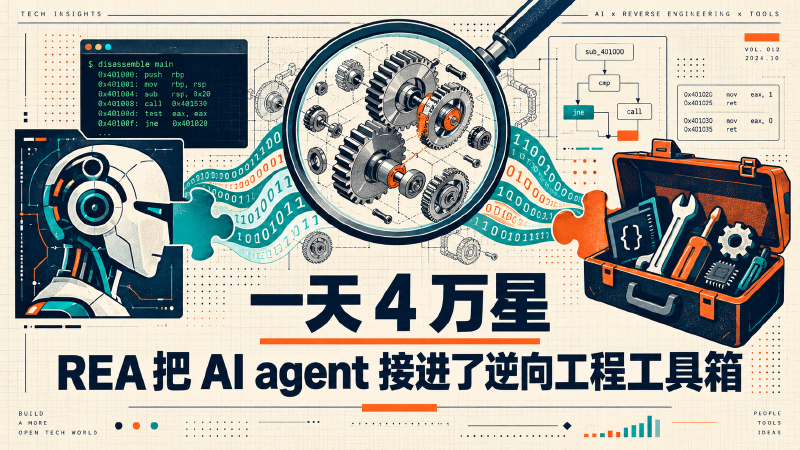 Featured image of post 一天 4 万星：REA 把 AI agent 接进了逆向工程工具箱