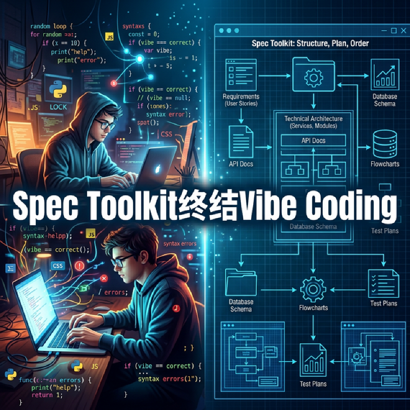Featured image of post "告别瞎猜：比 Vibe Coding 快 100 倍还靠谱的 Spec Toolkit 实操指南"