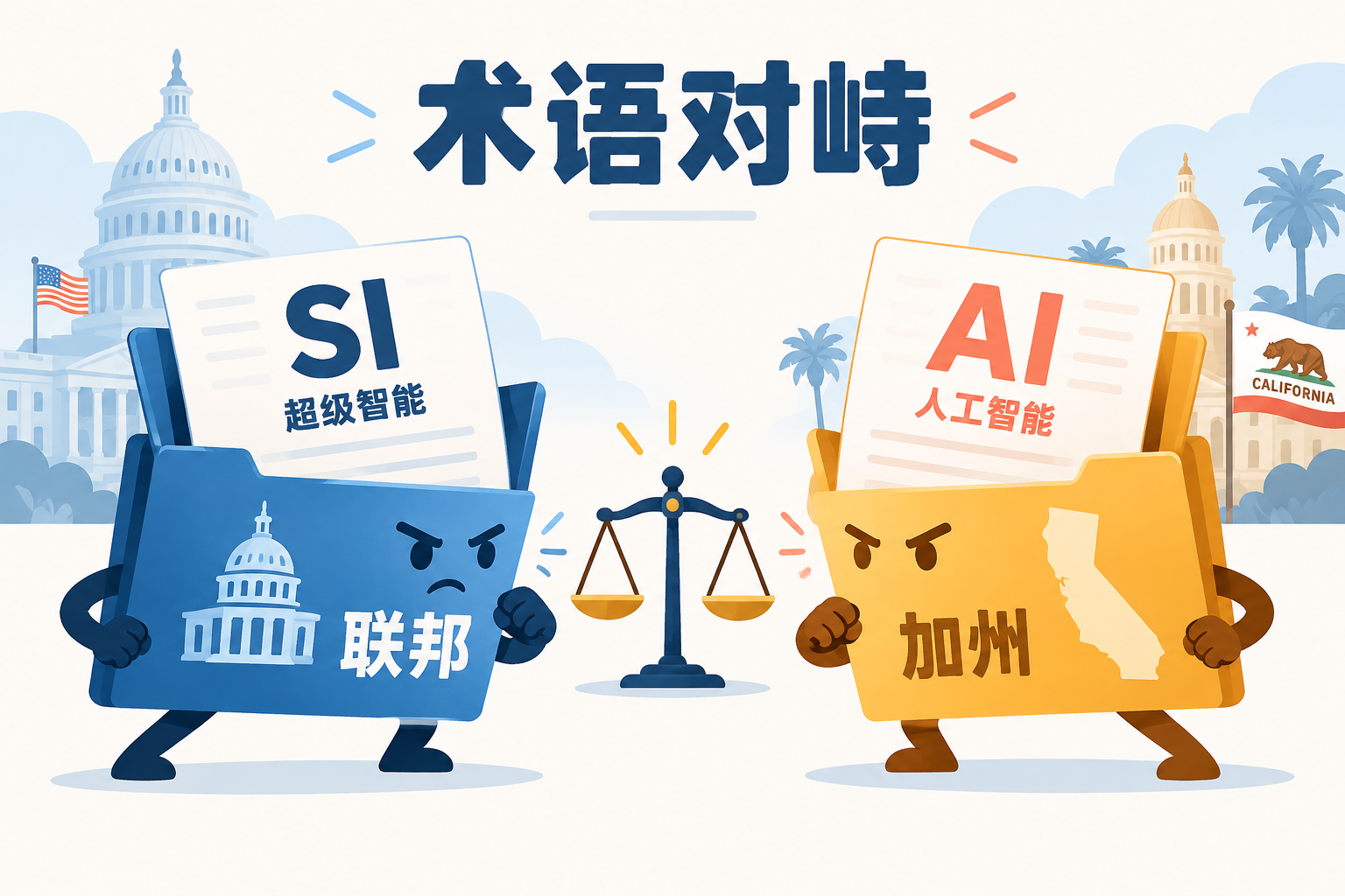 联邦与加州的术语对峙（示意图）